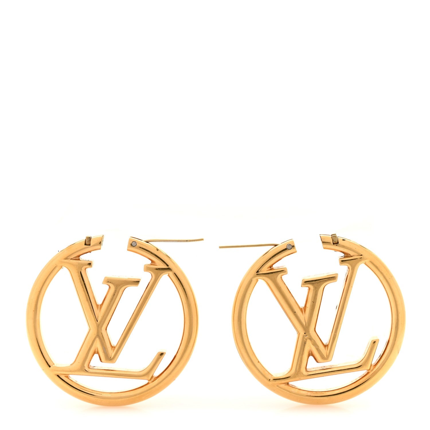 Louis Vuitton Metal Louise Hoop Earrings Gold