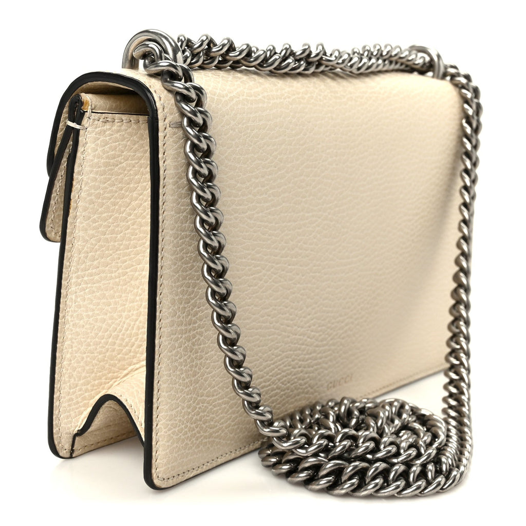 Gucci Dollar Calfskin Crystal Small Dionysus Shoulder Bag Mystic White