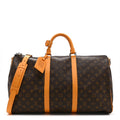 Louis Vuitton Monogram Macassar Keepall Bandouliere 50 Safran Yellow