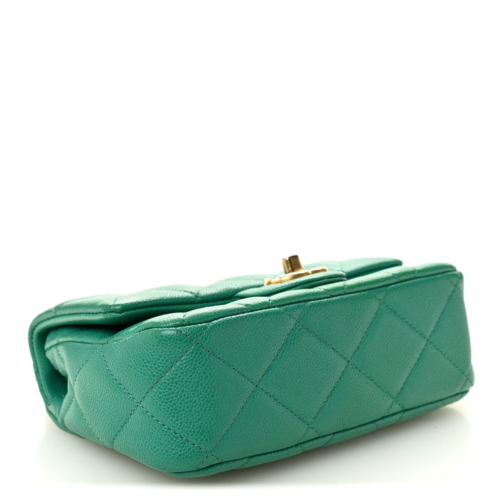 Chanel Caviar Quilted Sweetheart Flap Green