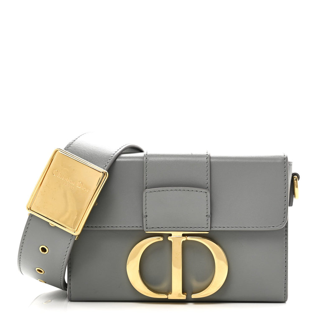 Christian Dior Box Calfskin 30 Montaigne Box Bag Gray