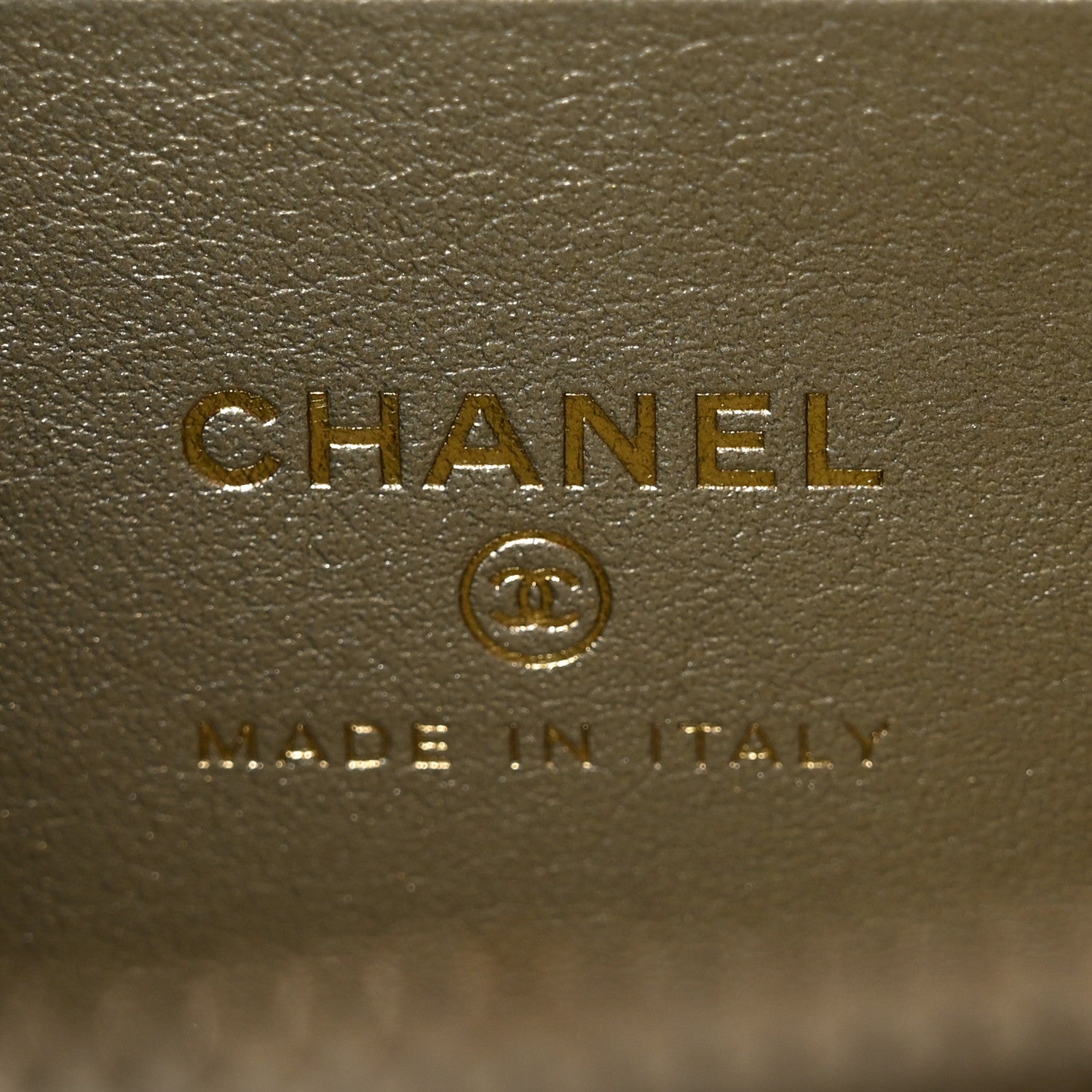 Chanel Metallic Caviar Quilted Trendy Handle Slim Vanity Light Golden