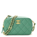 Chanel Caviar Quilted Mini CC You Camera Case Dark Green