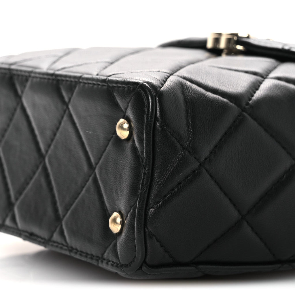 Chanel Lambskin Quilted Small Box Bag Black