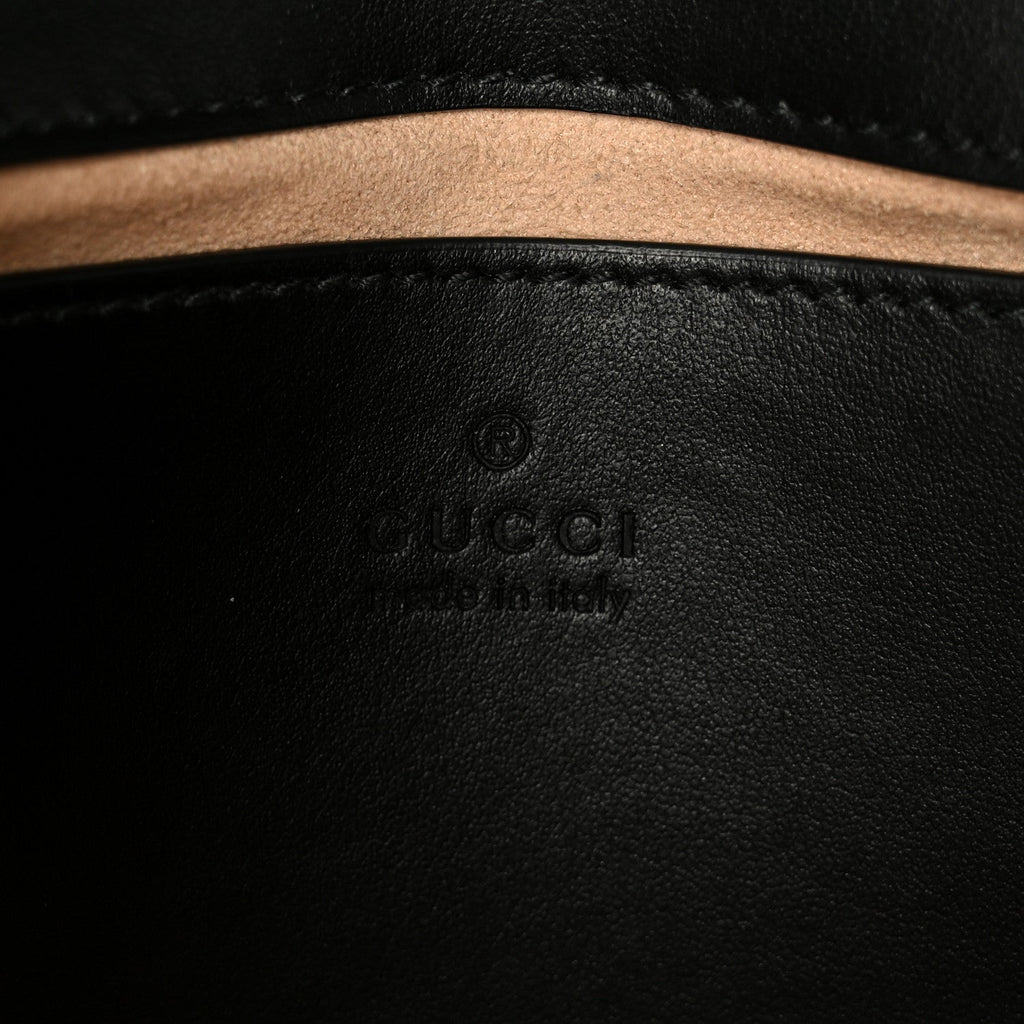 Gucci Calfskin Matelasse Mini GG Marmont Shoulder Bag Black
