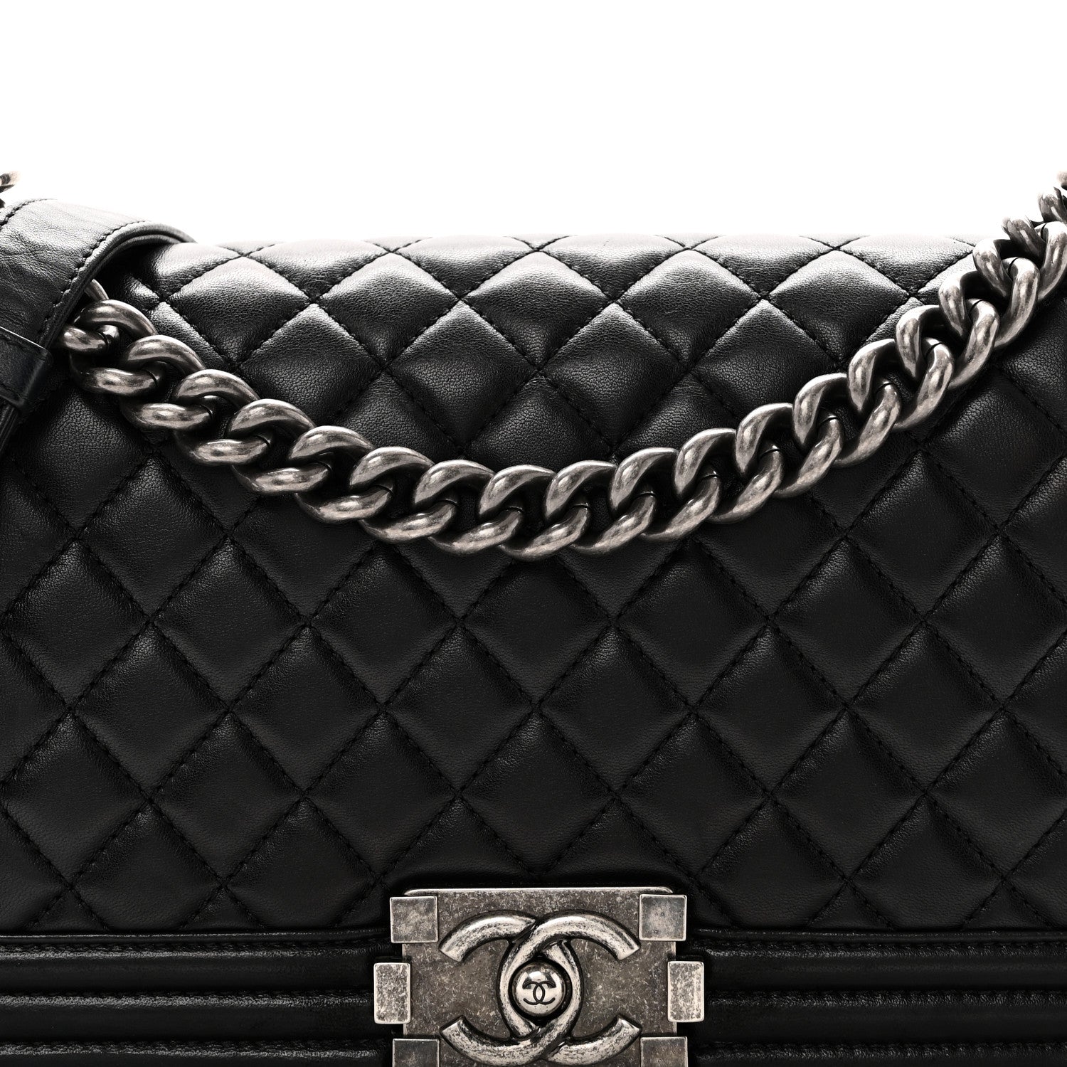 Chanel Lambskin Quilted Medium Boy Flap Black