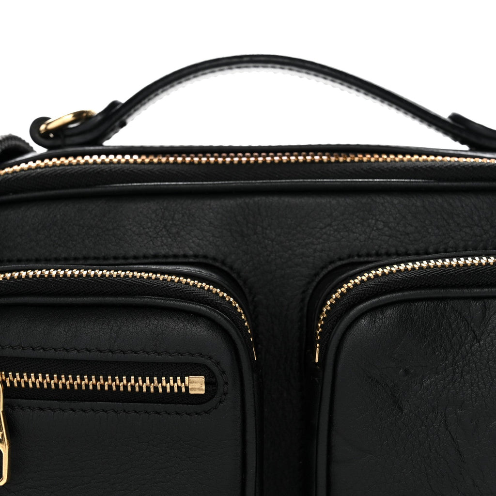 Louis Vuitton Calfskin Monogram Embossed Utility Crossbody Black