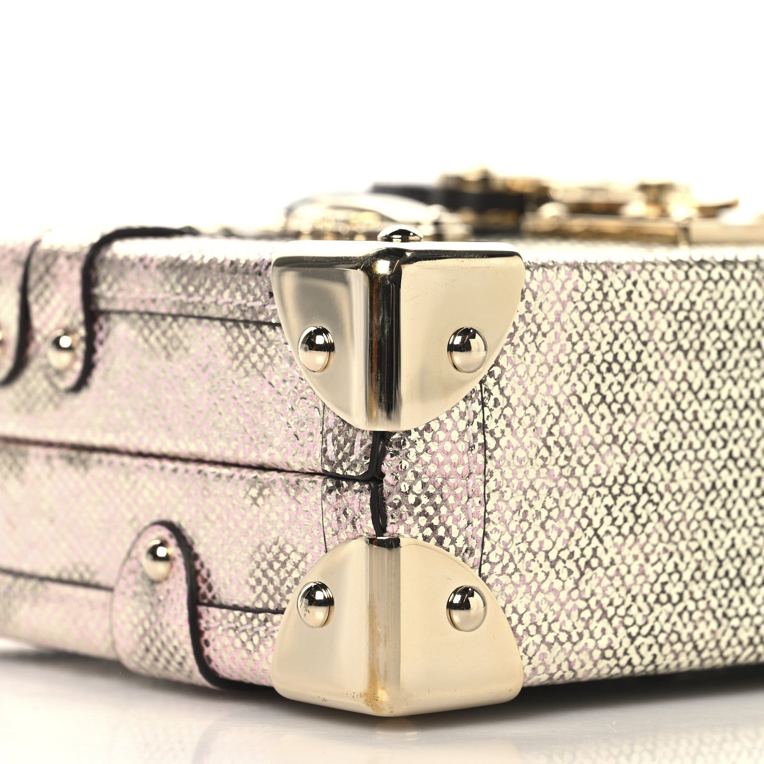 Louis Vuitton Lizard Petite Malle Silver