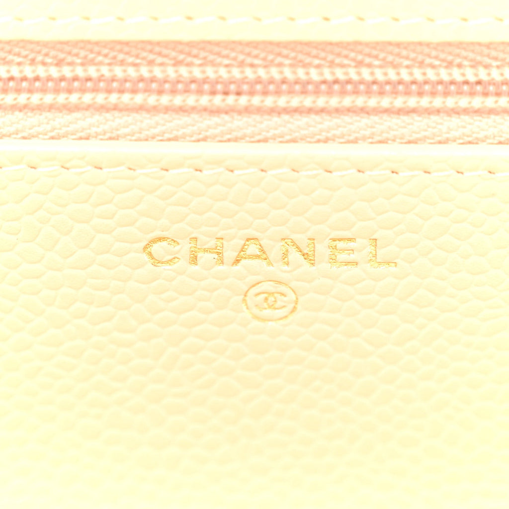 Chanel Caviar Quilted Wallet on Chain WOC Beige