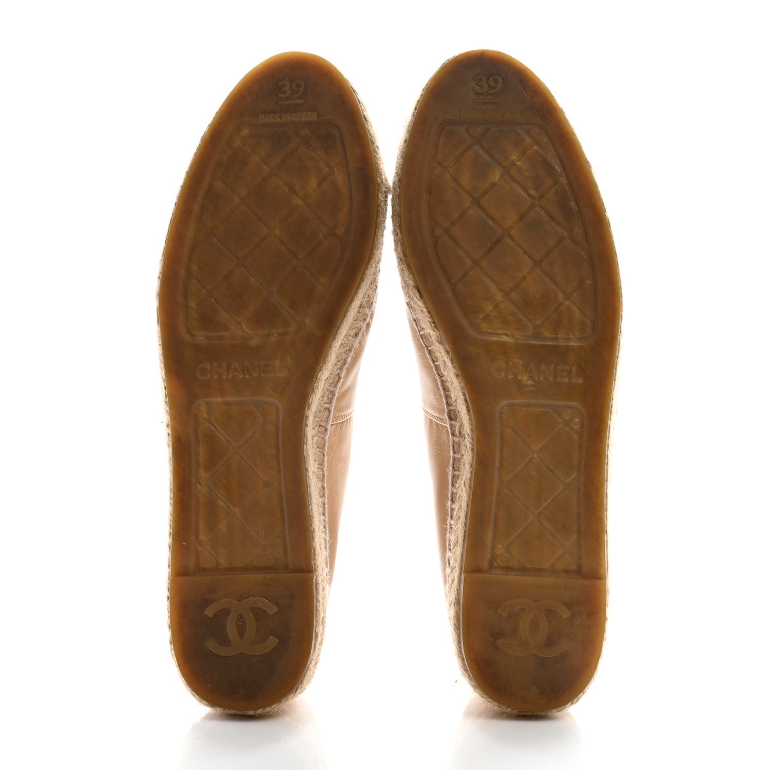 Lambskin CC Espadrilles 39 Beige Black