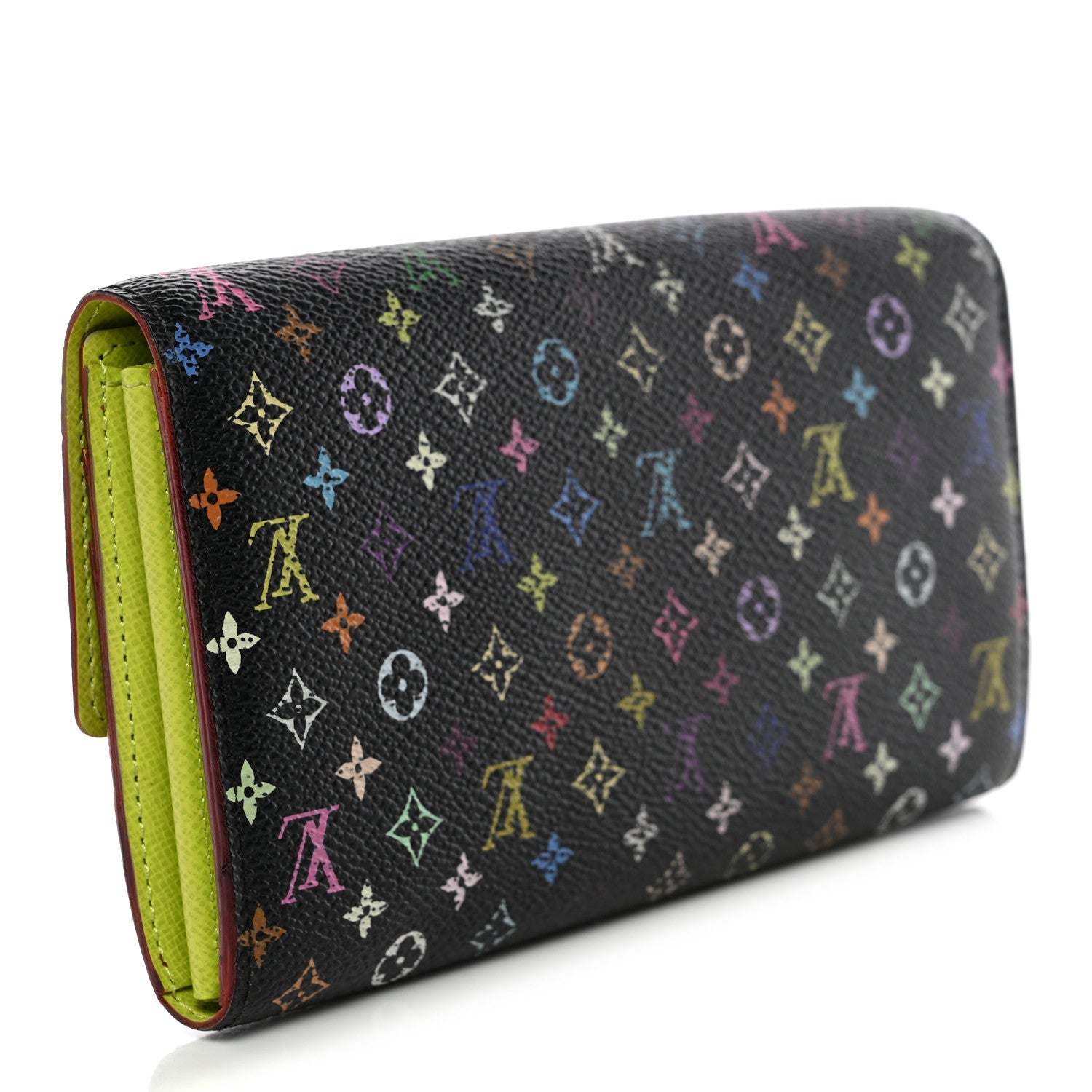 Louis Vuitton Monogram Multicolor Sarah Wallet Black Pistache