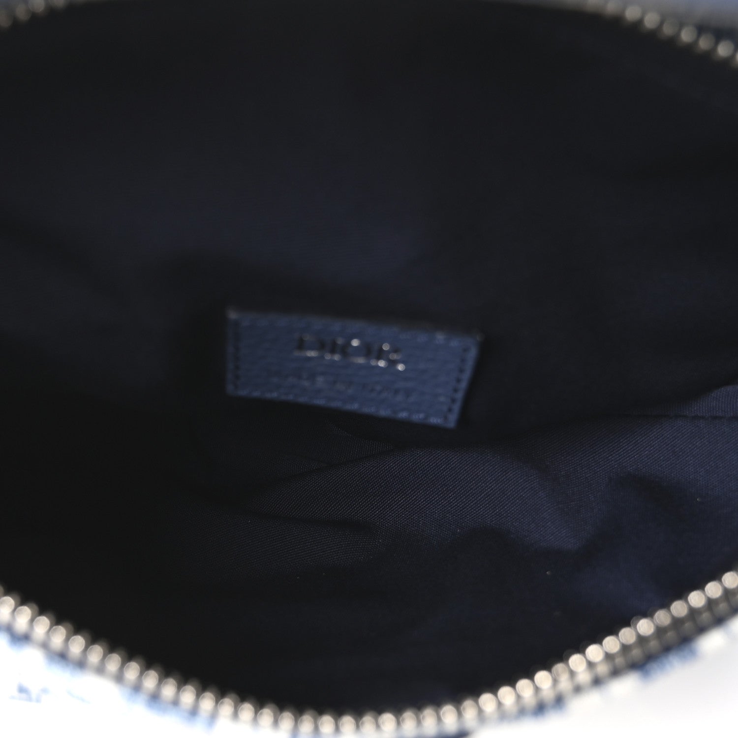 Christian Dior Denim Jacquard Oblique Kasuri Mens Saddle Bag Kasuri Blue White