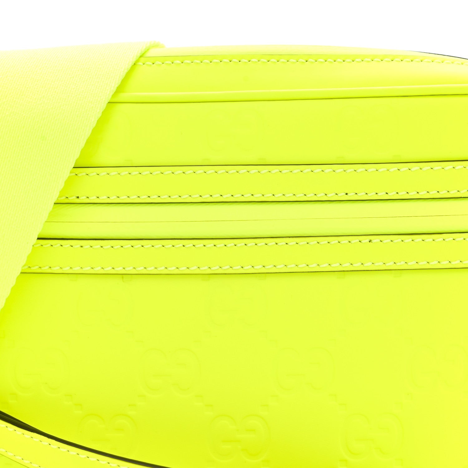 Gucci Rubber Effect Monogram GG Crossbody Bag Fluorescent Yellow