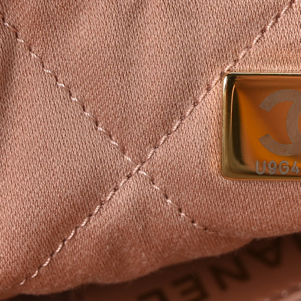Chanel Metallic Calfskin Quilted Small Chanel 22 Pink