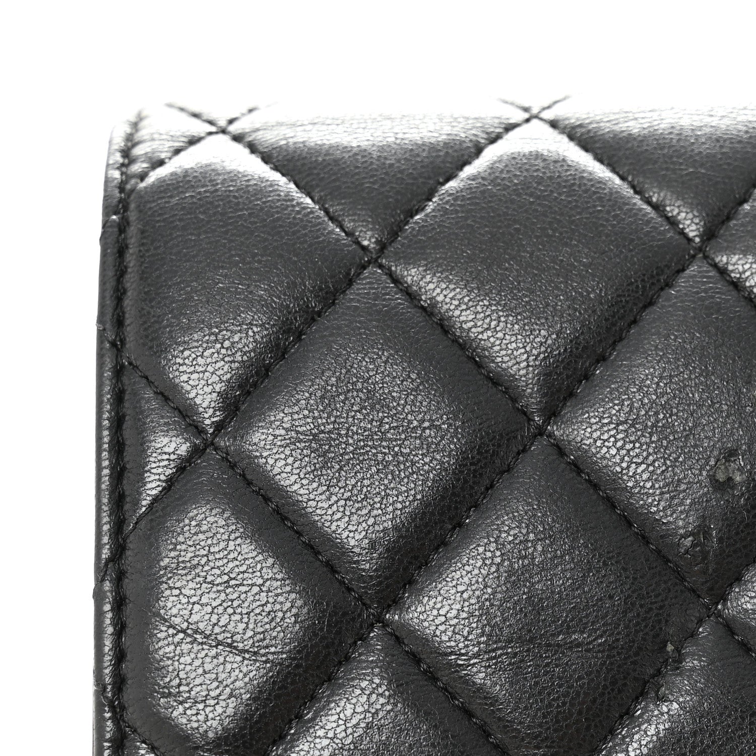 Chanel Lambskin Quilted Wallet On Chain WOC Black