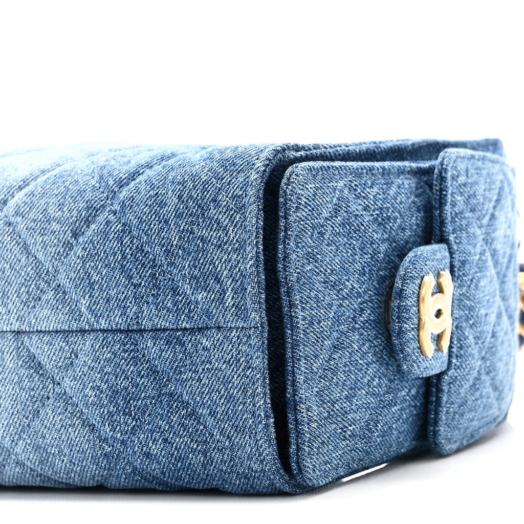 Chanel Washed Denim Quilted Mini Chanel 25 Handbag Blue