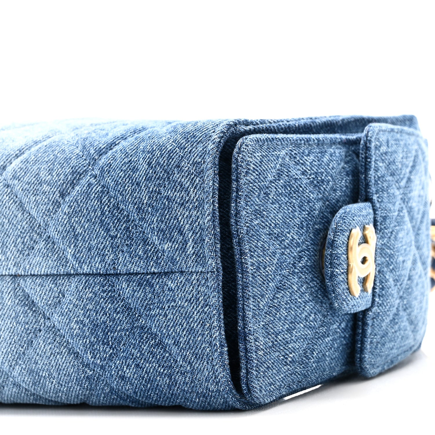 Chanel Washed Denim Quilted Mini Chanel 25 Handbag Blue