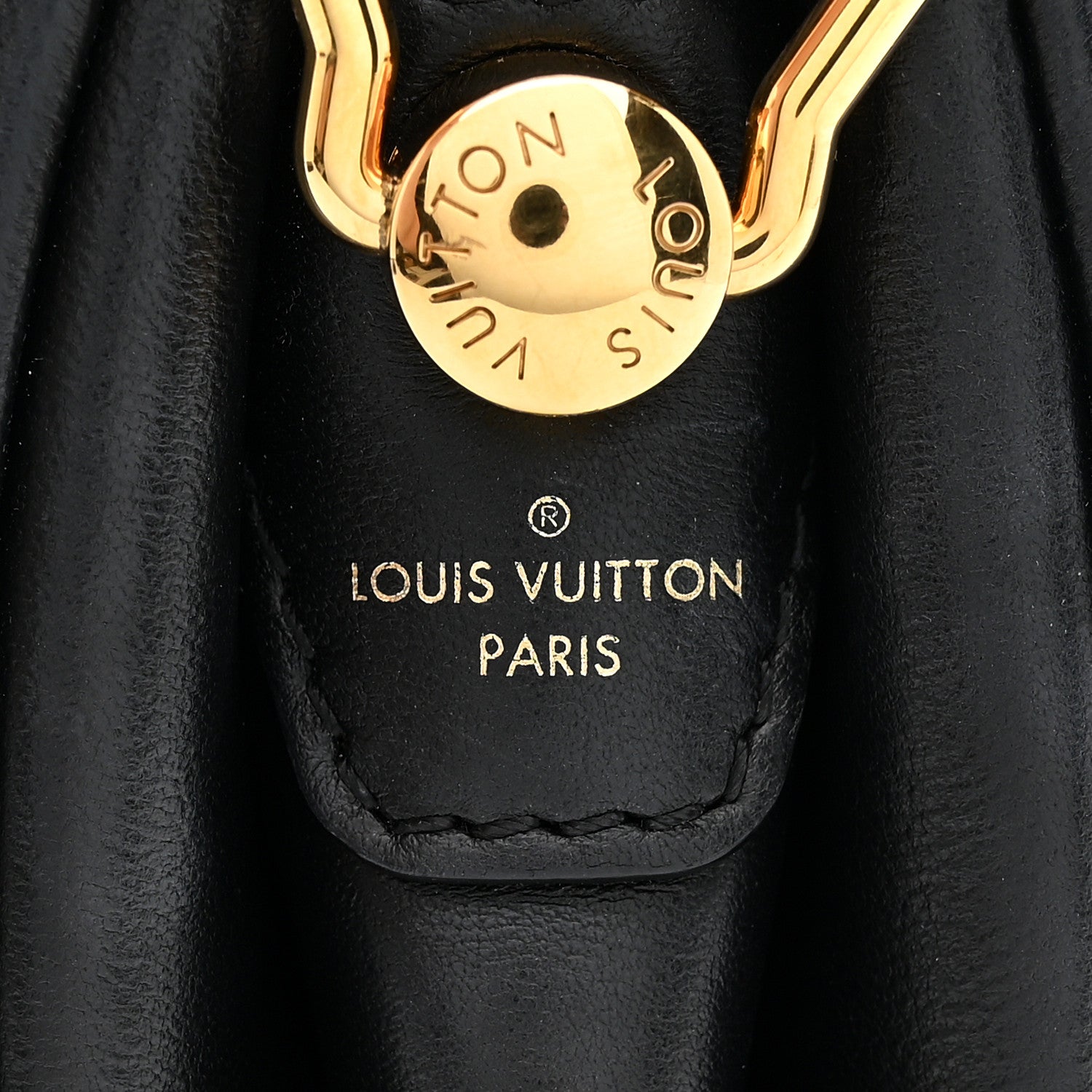 Louis Vuitton Lambskin Embossed Monogram Coussin BB Black