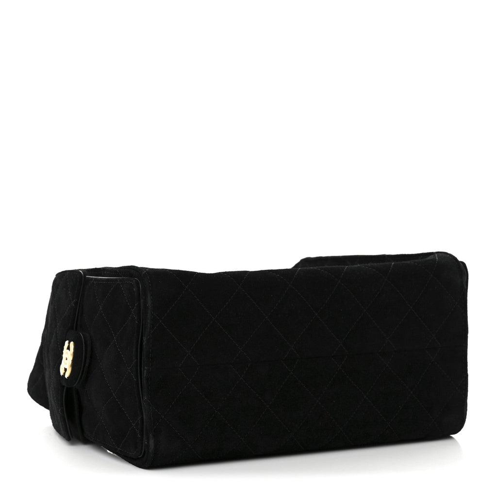 Chanel Suede Quilted Small Chanel 25 Handbag Black