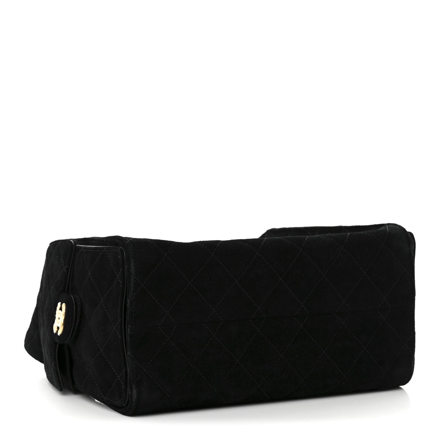 Chanel Suede Quilted Small Chanel 25 Handbag Black