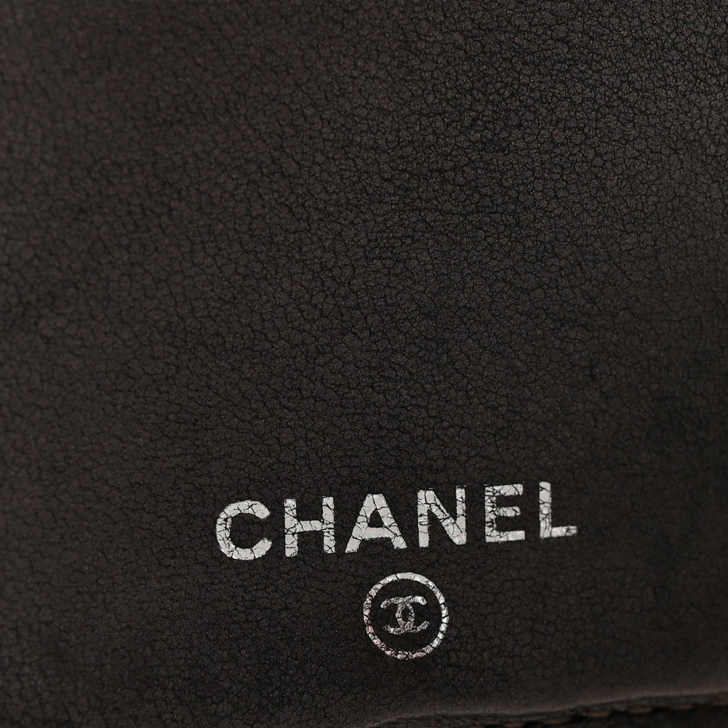 Metallic Lambskin Quilted Yen Wallet Grey