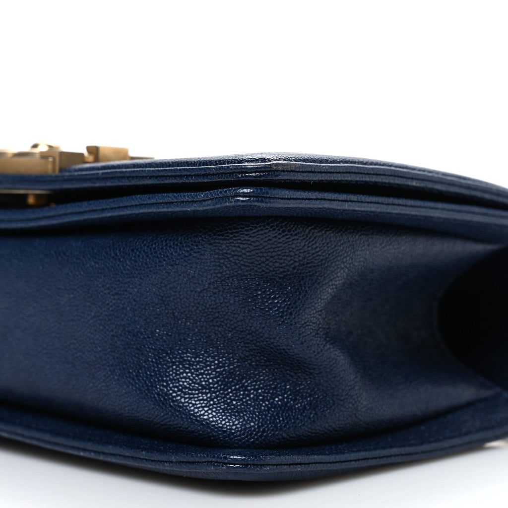 Chanel Caviar Quilted Small Boy Flap Dark Blue