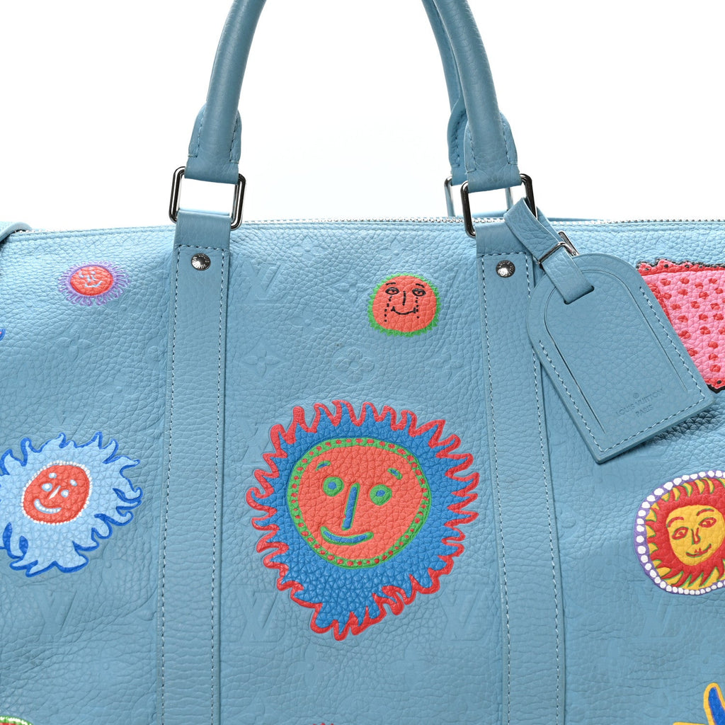 Louis Vuitton LV X YK Taurillon Monogram Keepall Bandouliere 50 Blue Multicolor
