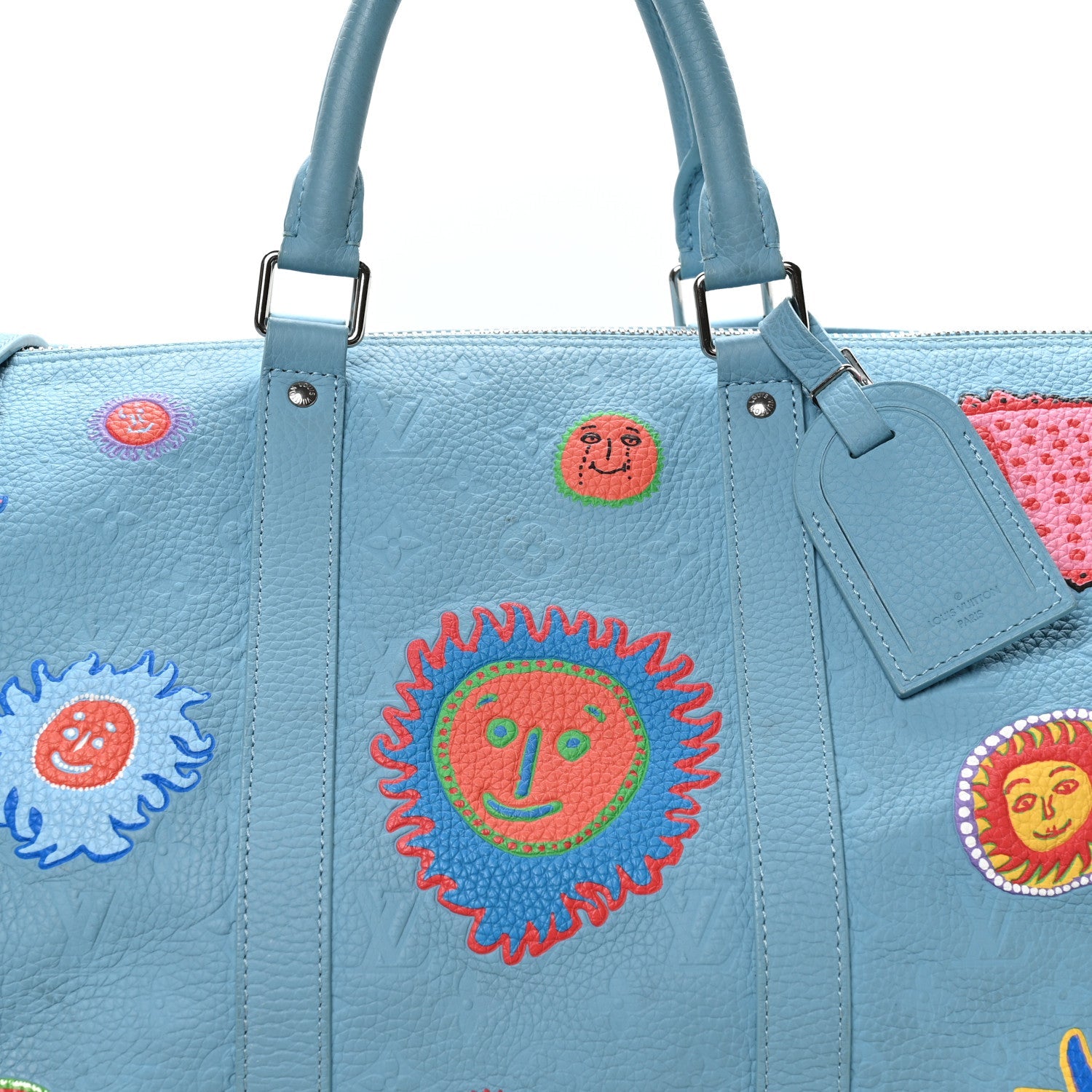 Louis Vuitton LV X YK Taurillon Monogram Keepall Bandouliere 50 Blue Multicolor