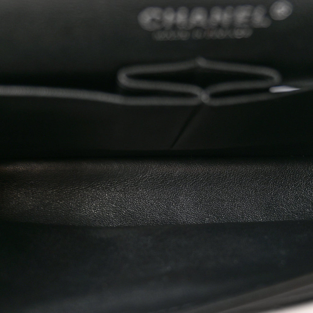 Chanel Patent Calfskin Quilted Bi-Color Medium Double Flap Black Red