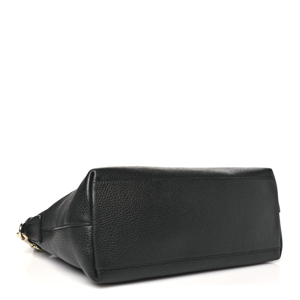 Gucci Dollar Calfskin GG Charm Satchel Black