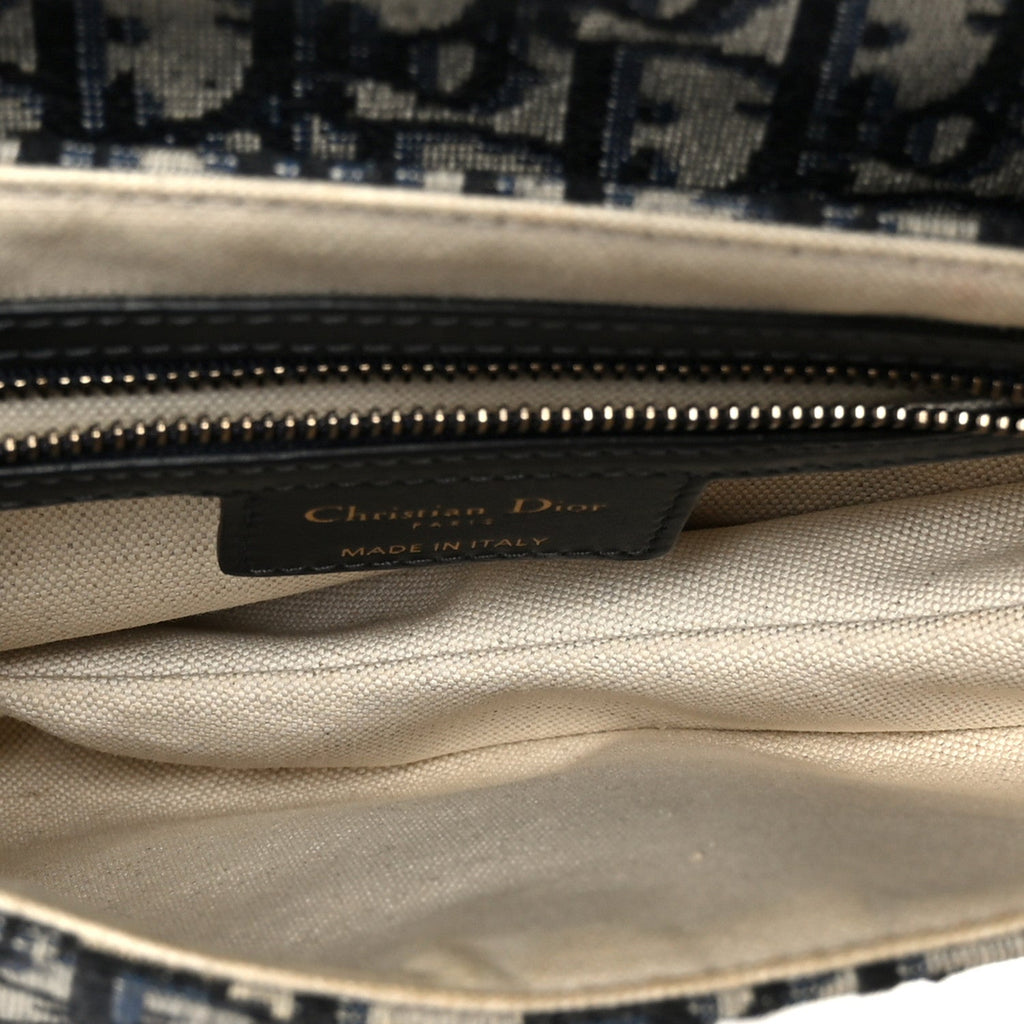 Christian Dior Oblique Saddle Bag Blue