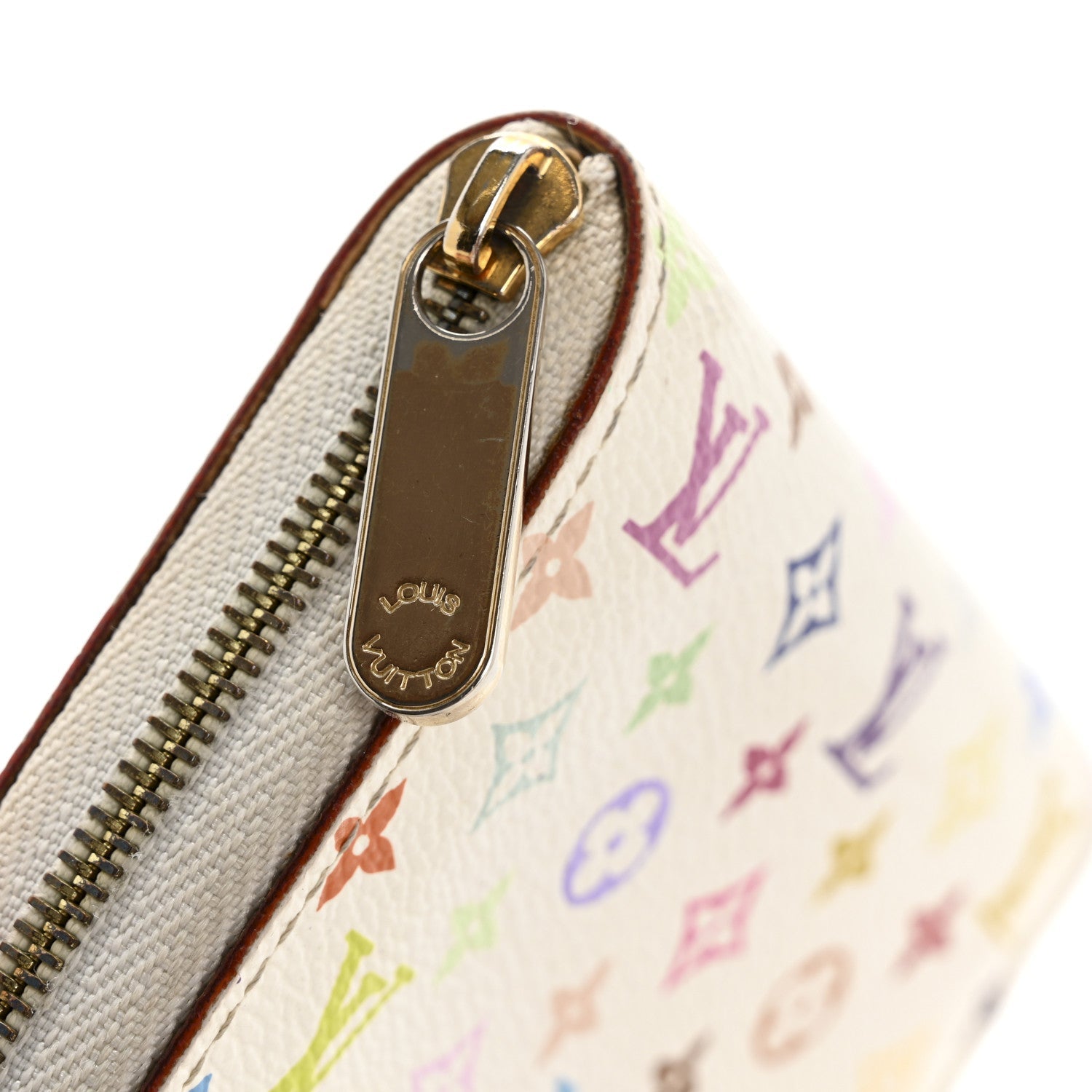 Louis Vuitton Monogram Multicolor Zippy Coin Purse Wallet White