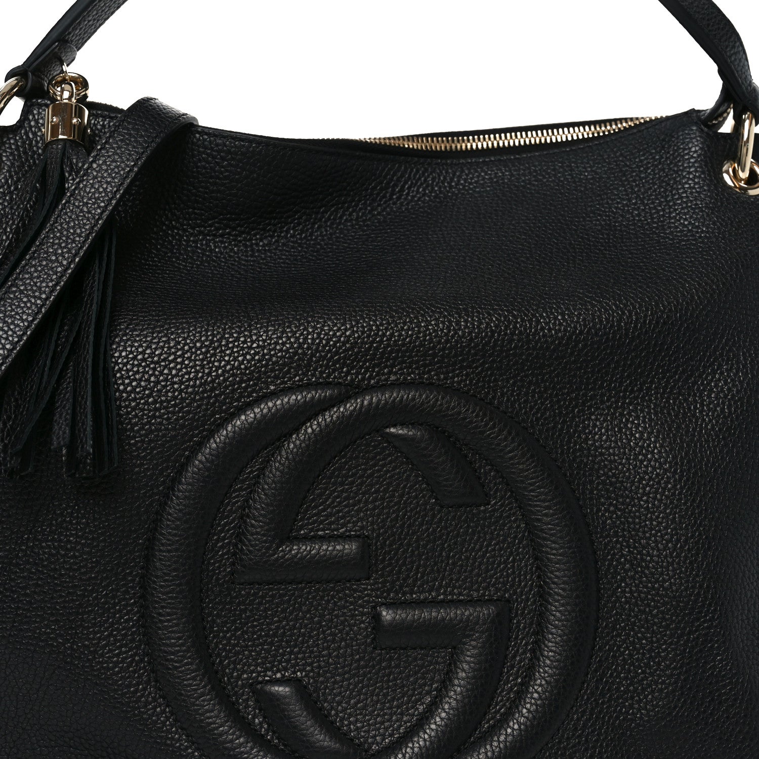 Gucci Pebbled Calfskin Large Soho Hobo Black