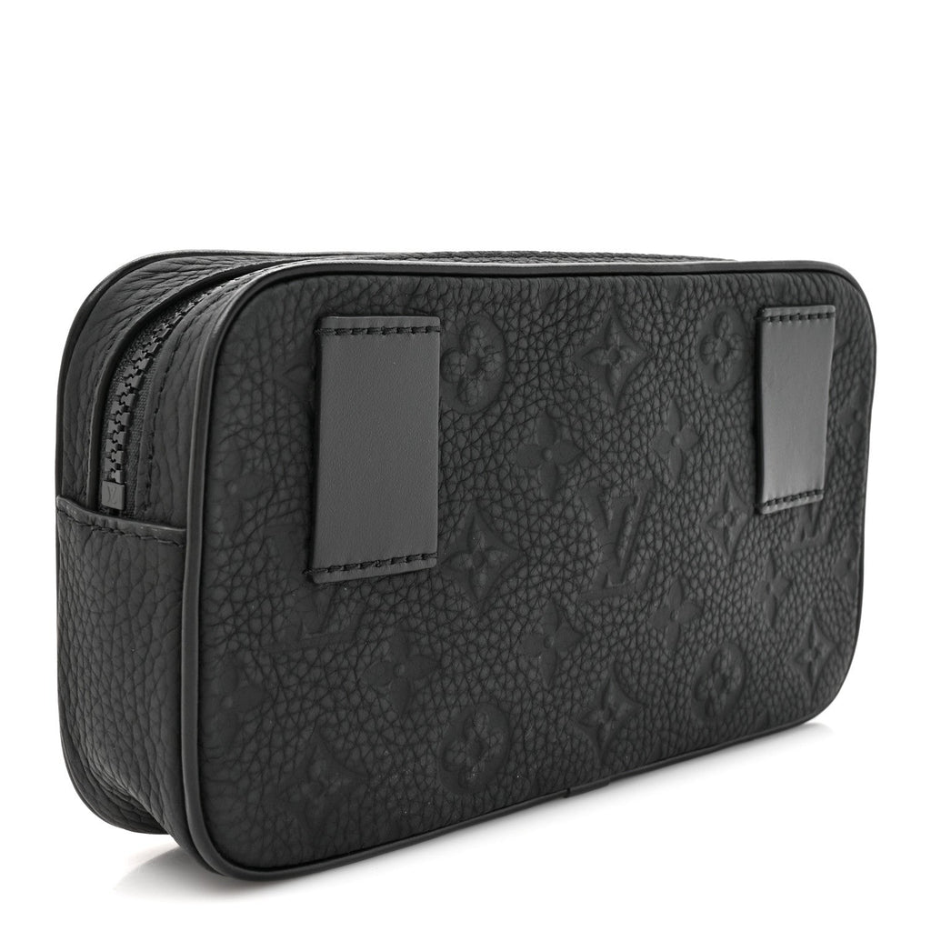 Louis Vuitton Taurillon Monogram Uniformes Solar Ray Soft Pochette Volga Belt Bag Black