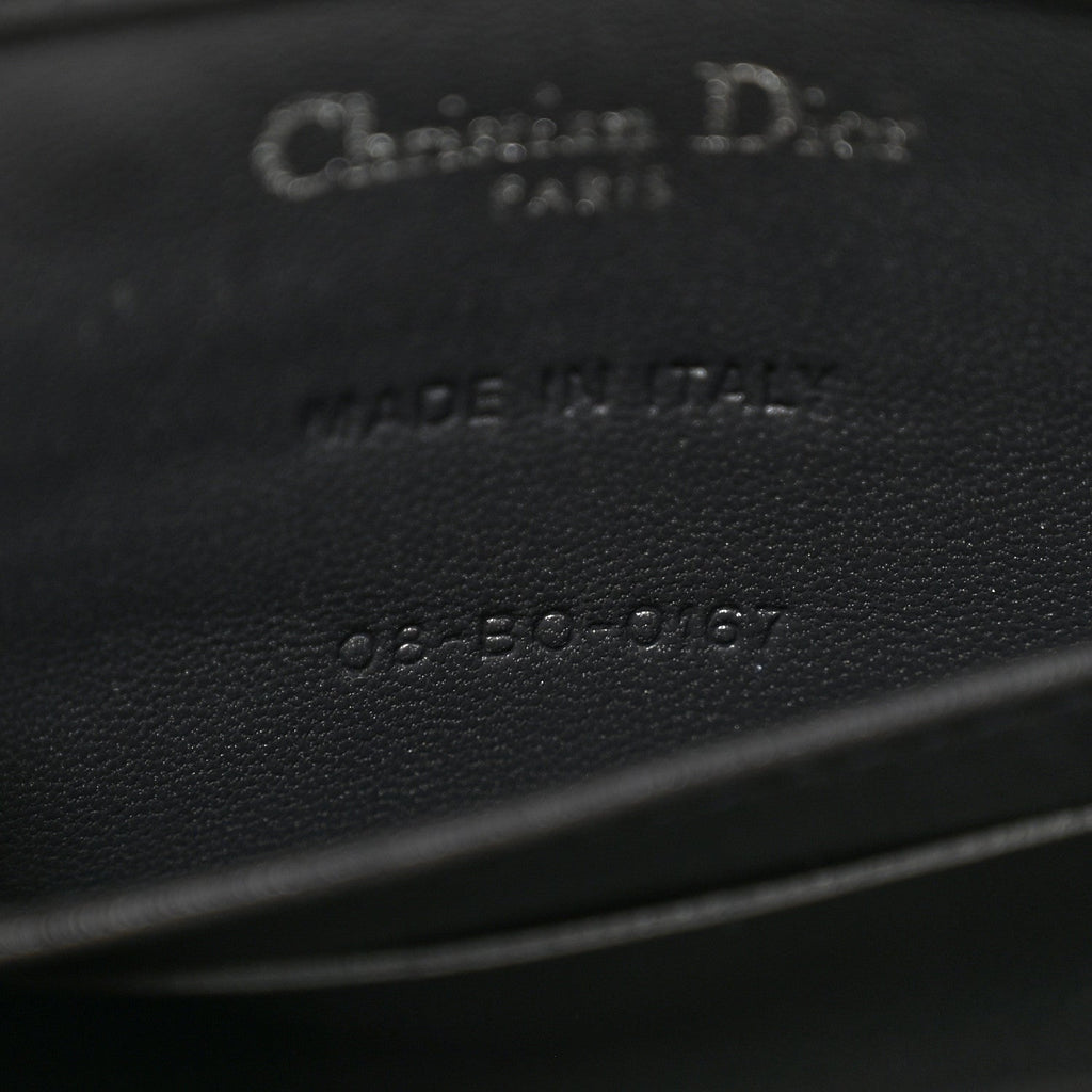 Christian Dior Metallic Patent Micro-Cannage Baby Diorama Flap Bag Silver
