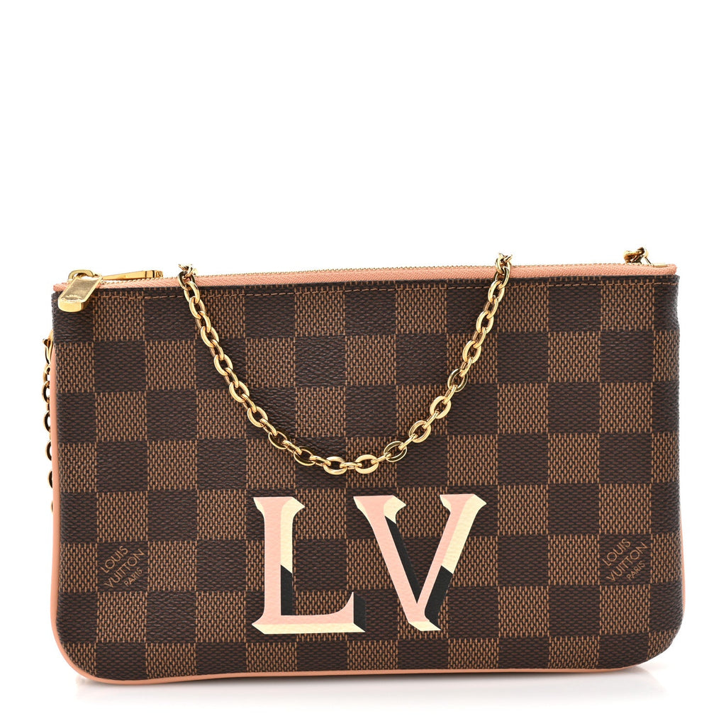 Louis Vuitton Damier Ebene Double Zip Pochette