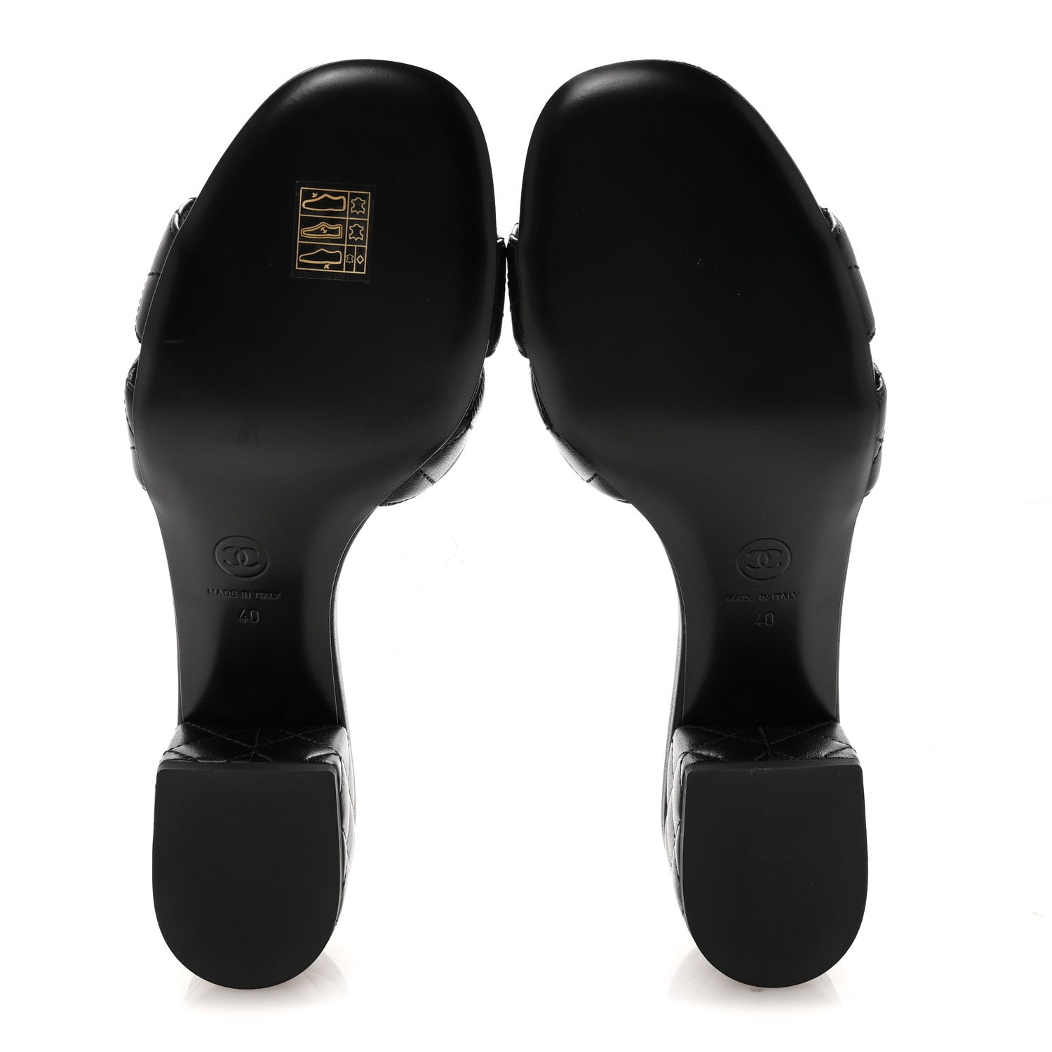 Lambskin Quilted Mules 40 Black