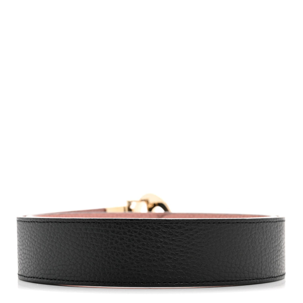 Gucci Calfskin 1973 Reversible Belt 90 36 Black Pink