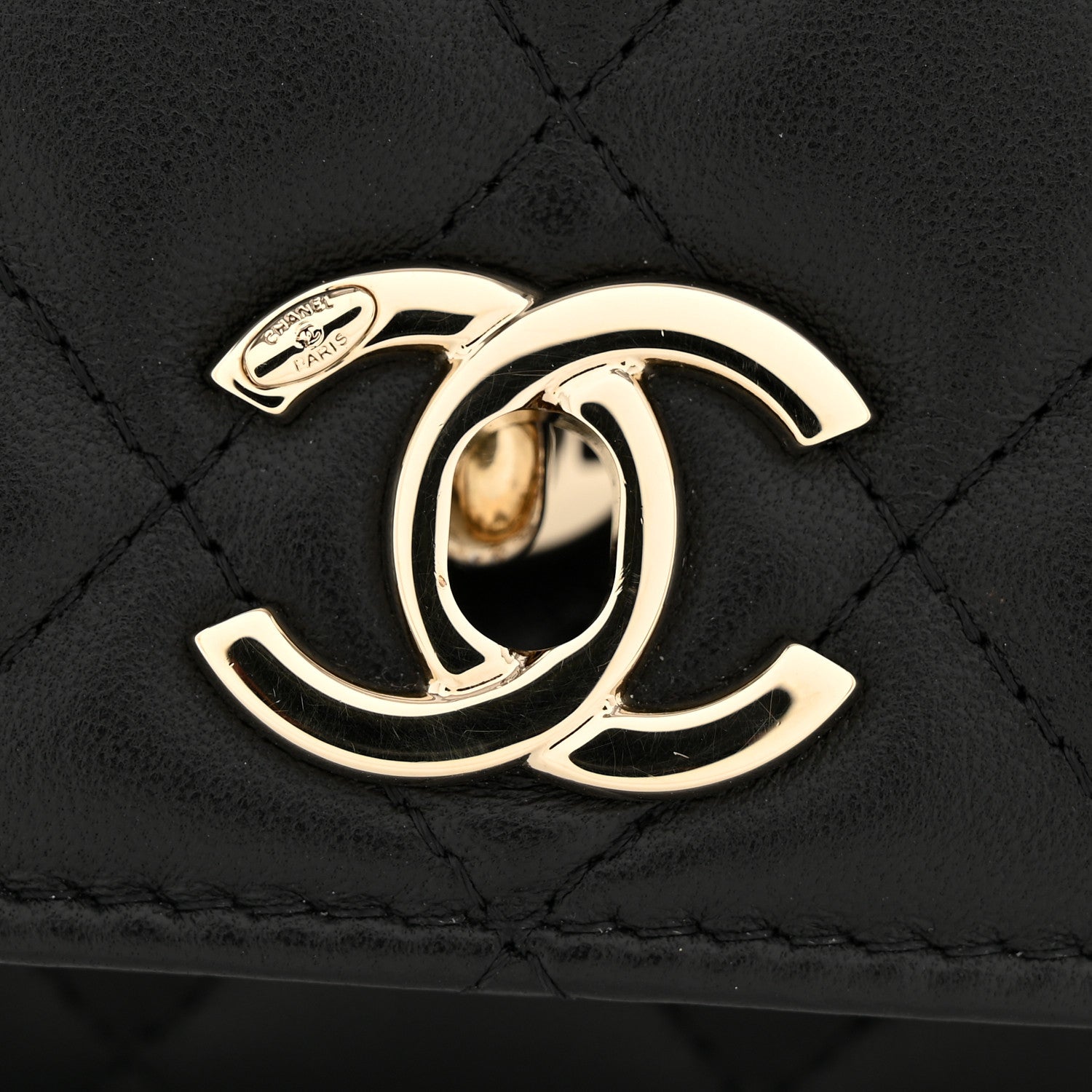 Chanel Lambskin Quilted Trendy CC Wallet On Chain WOC Black
