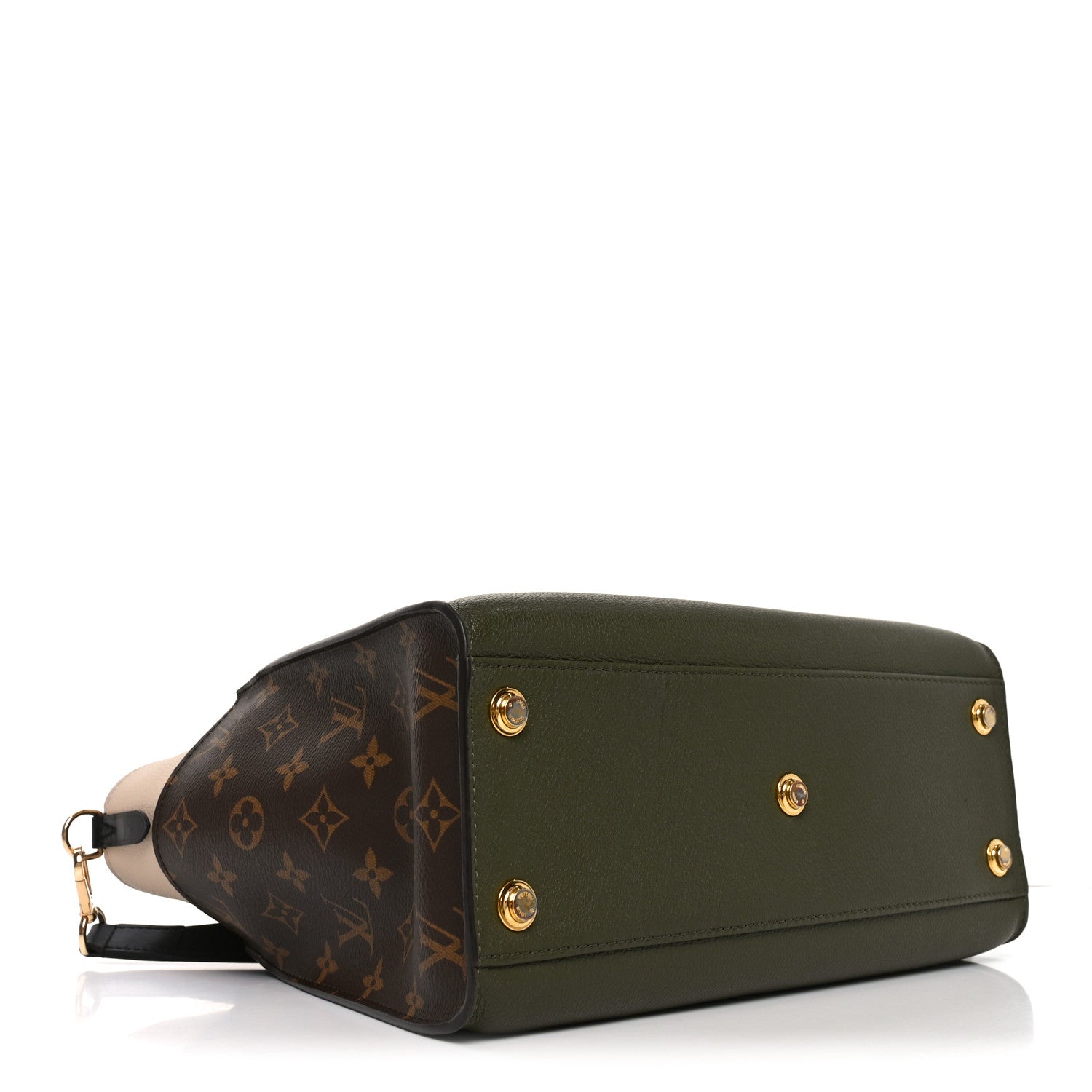 Louis Vuitton Calfskin Monogram On My Side MM Laurier Green Toffee Latte Beige