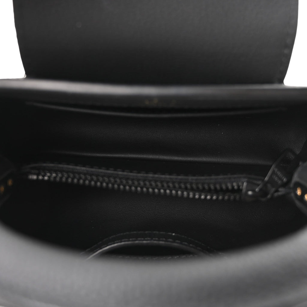 Louis Vuitton Matte Taurillon Capucines East West Mini All Black