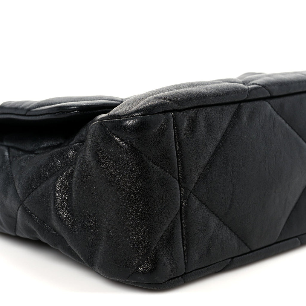 Chanel Goatskin Quilted Large Chanel 19 Flap Black