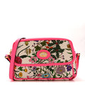 Gucci Canvas Flora Floral Shoulder Bag White Fuchsia Fluo
