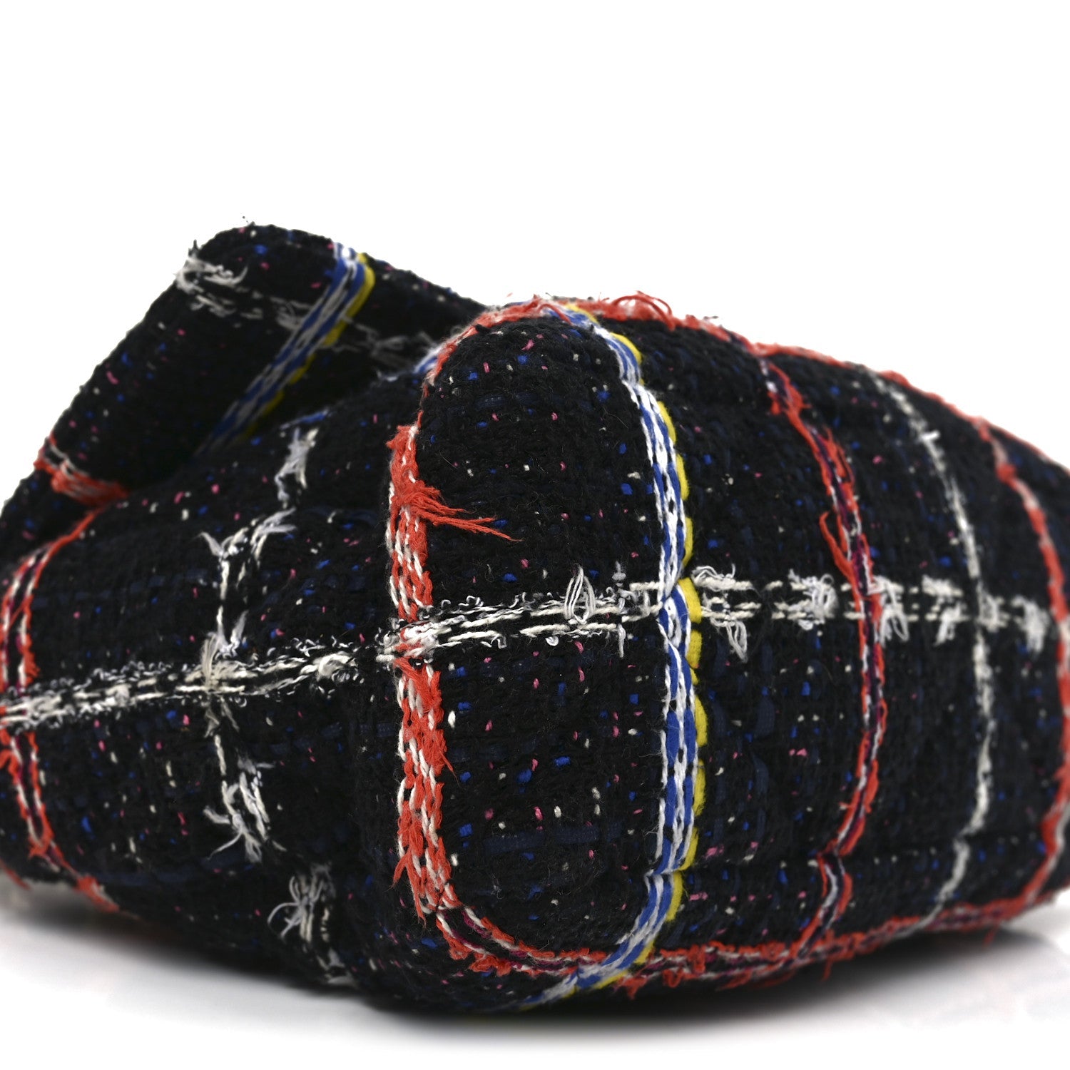 Chanel Tweed Quilted Large Chanel 19 Flap Black Orange Blue