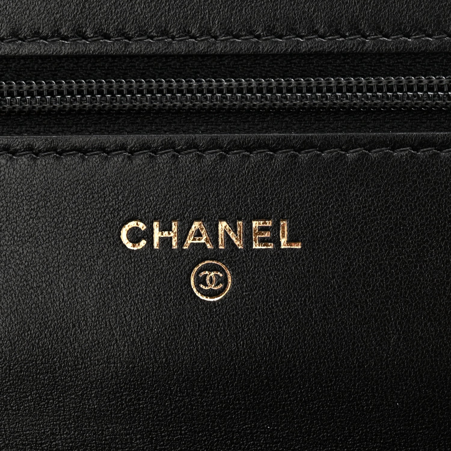 Chanel Lambskin Quilted Chain Around Wallet On Chain WOC Black