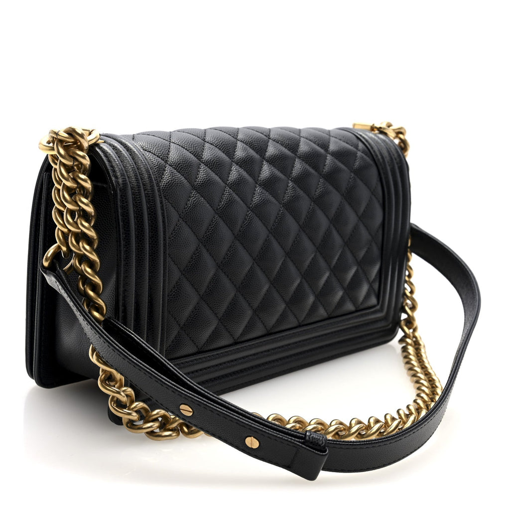 Chanel Caviar Quilted Medium Boy Flap Black