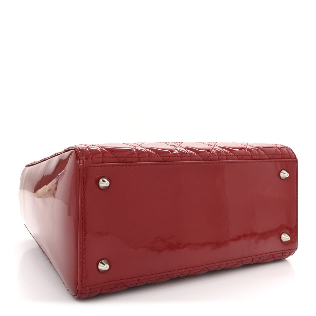 Christian Dior Patent Cannage Medium Lady Dior Red