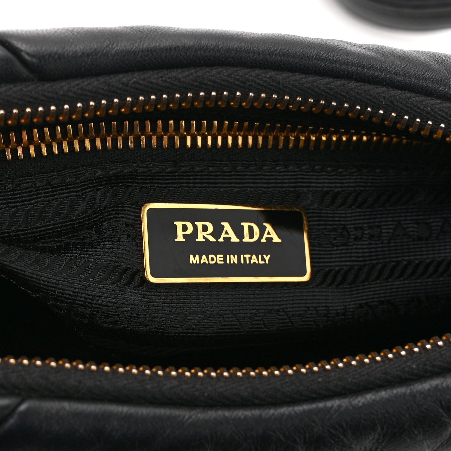Prada Nappa Triangle Quilted Patchwork System Bag Black