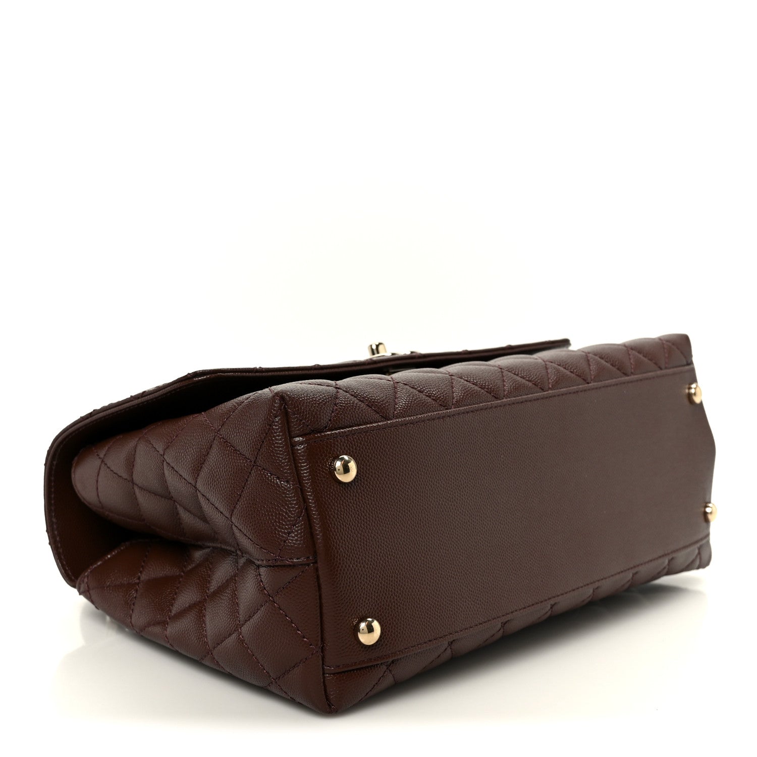 Chanel Caviar Quilted Small Coco Handle Flap Dark Brown