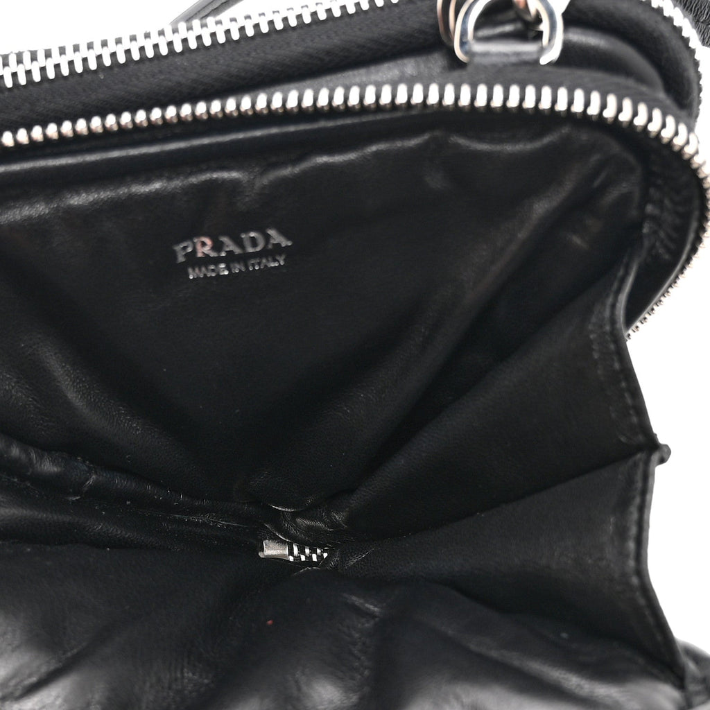 Prada Nappa Soft Padded Mini Triangle Crossbody Pouch Black